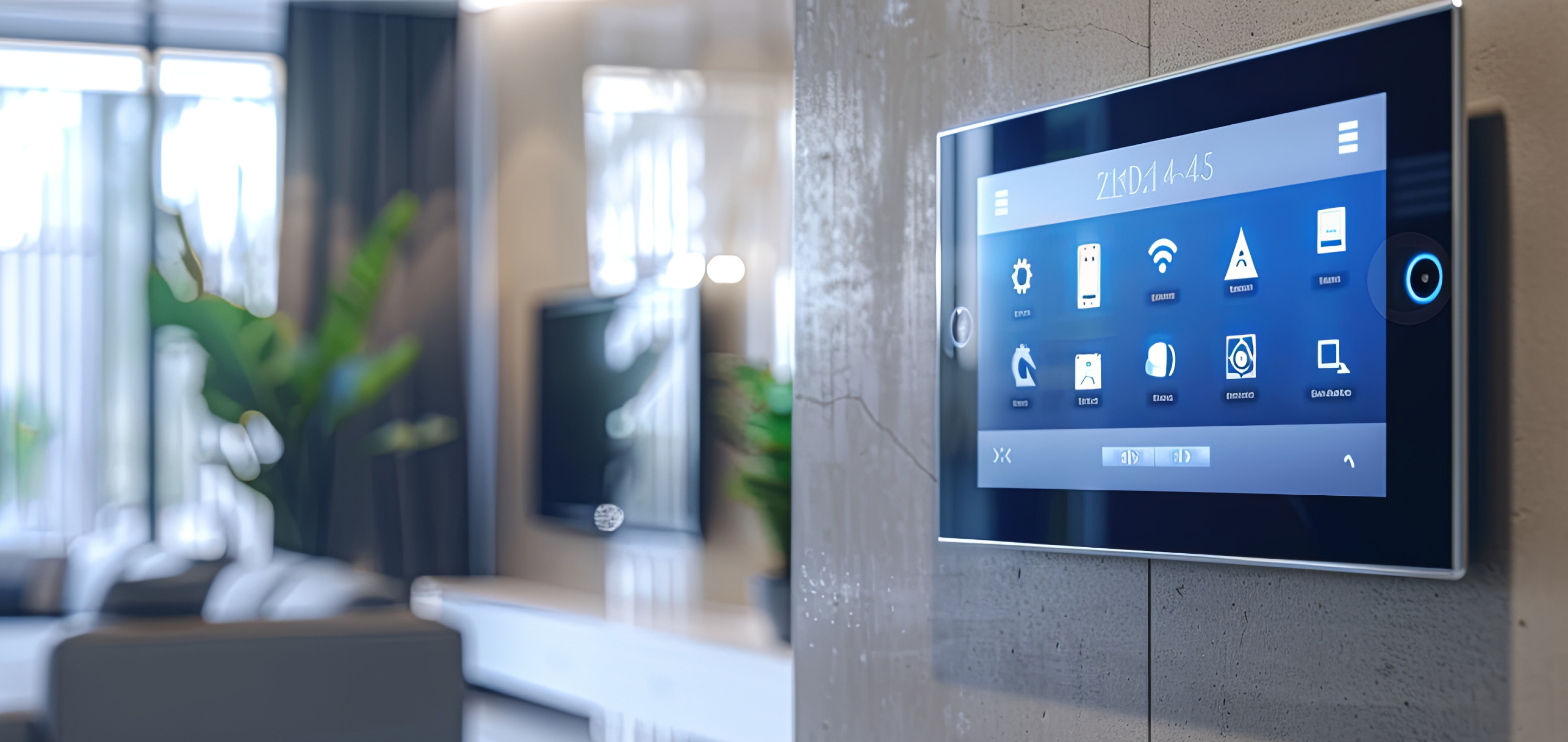 Smart home touchscreen panel for controlling lighting, temperature, and security