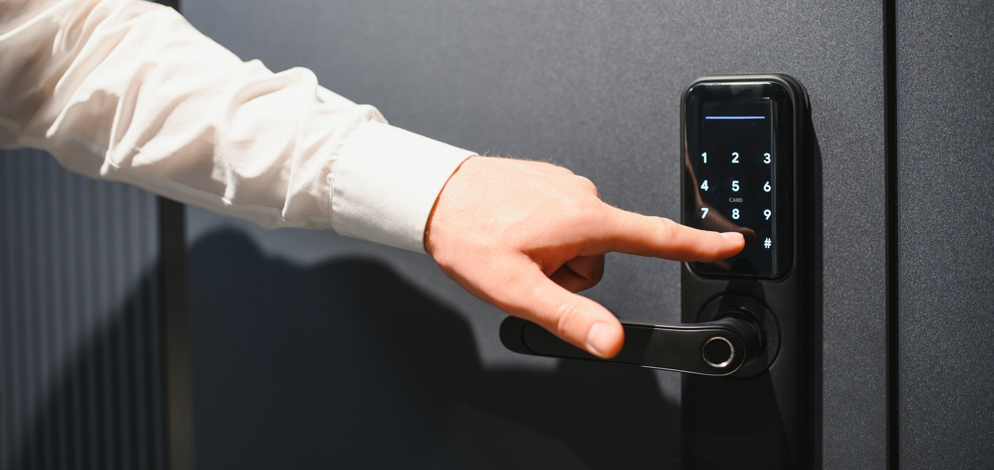 Smart door lock with touch keypad for secure home access