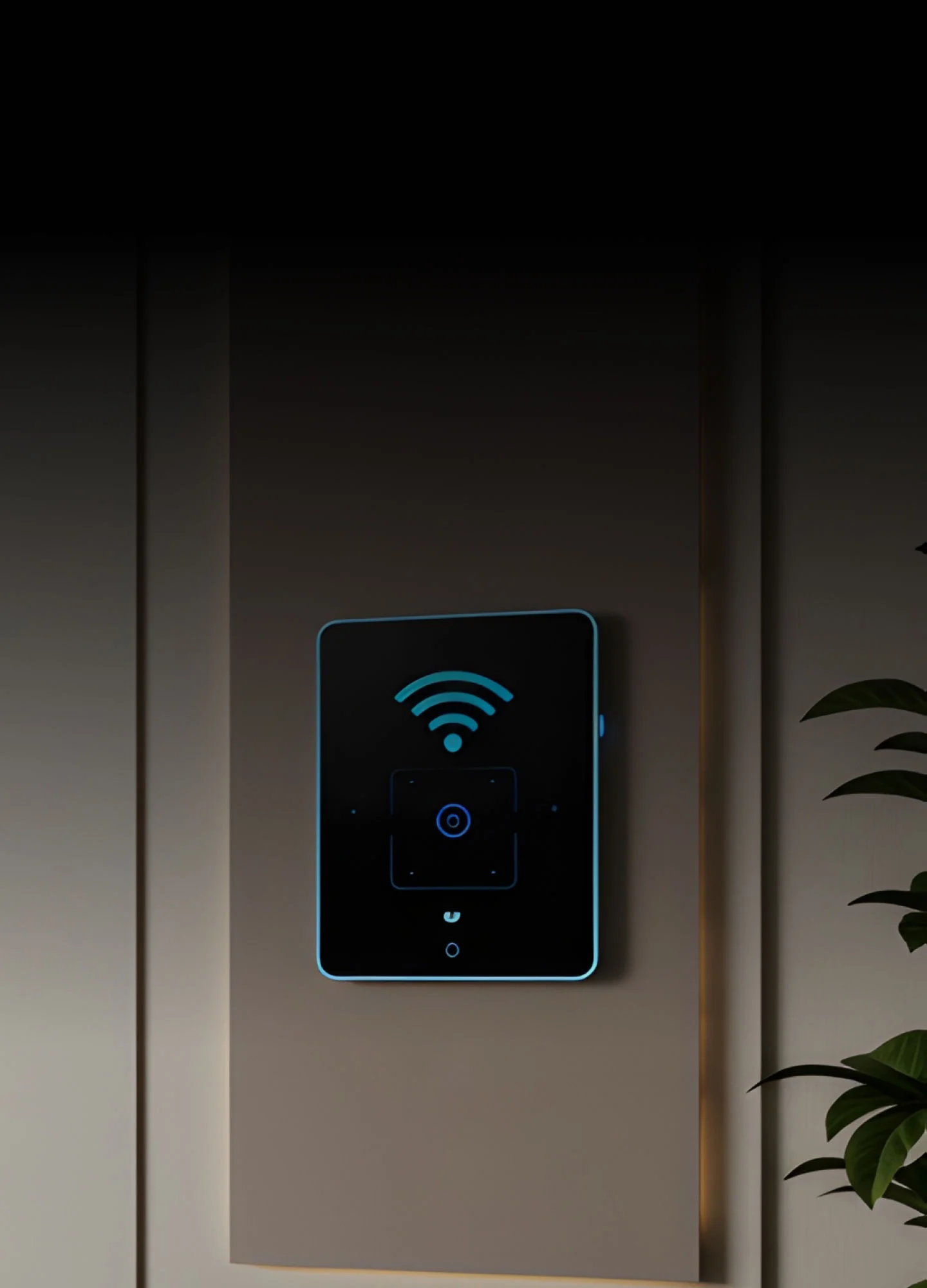 Smart home device on a wall in a modern living room for Airbnb automation tips