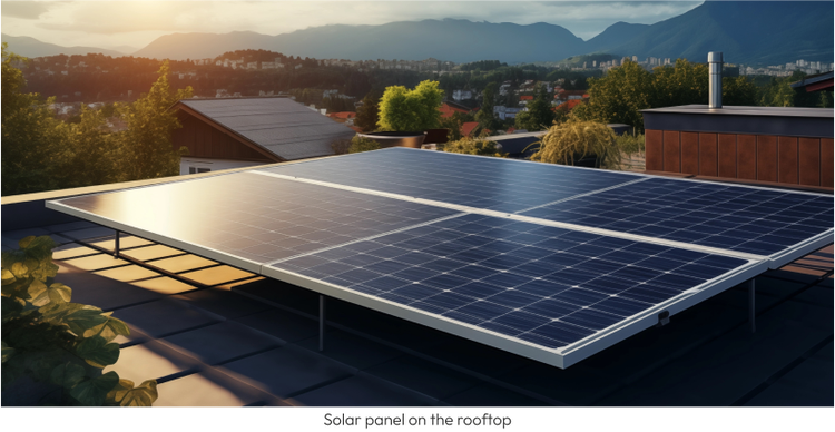 Rooftop solar panels for sustainable electricity