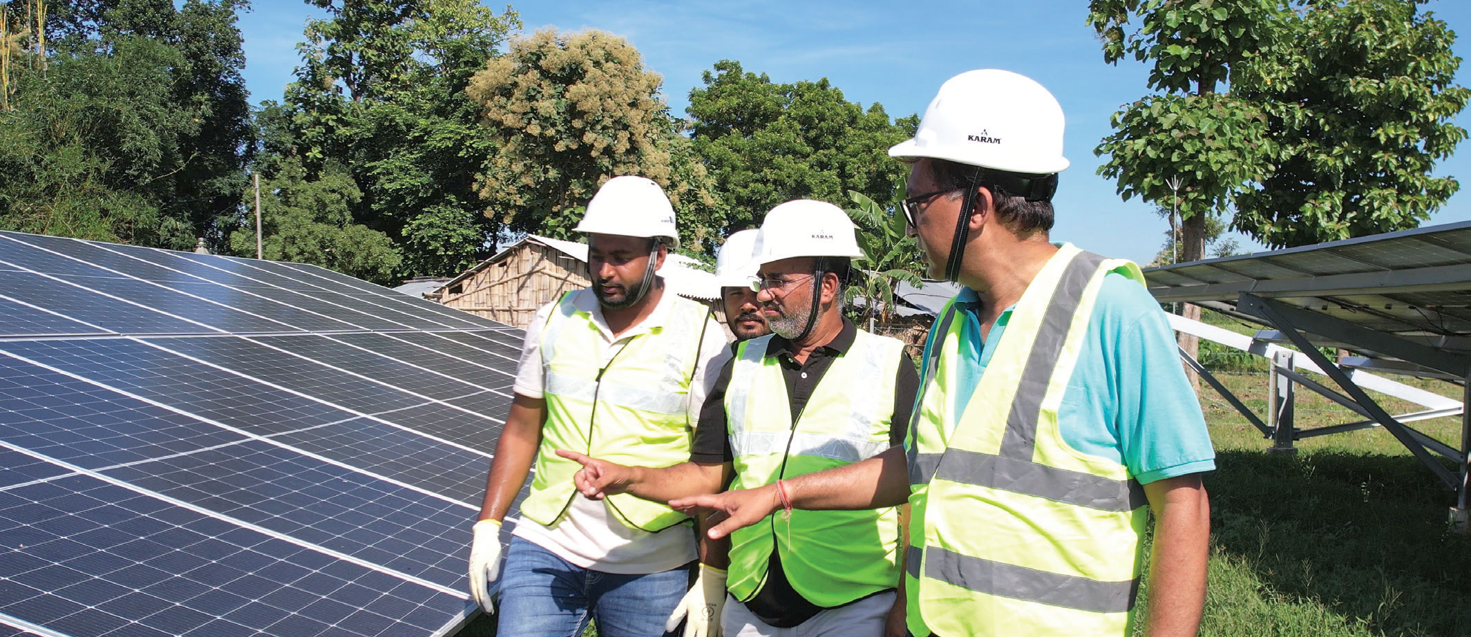 Field team inspecting a solar installation