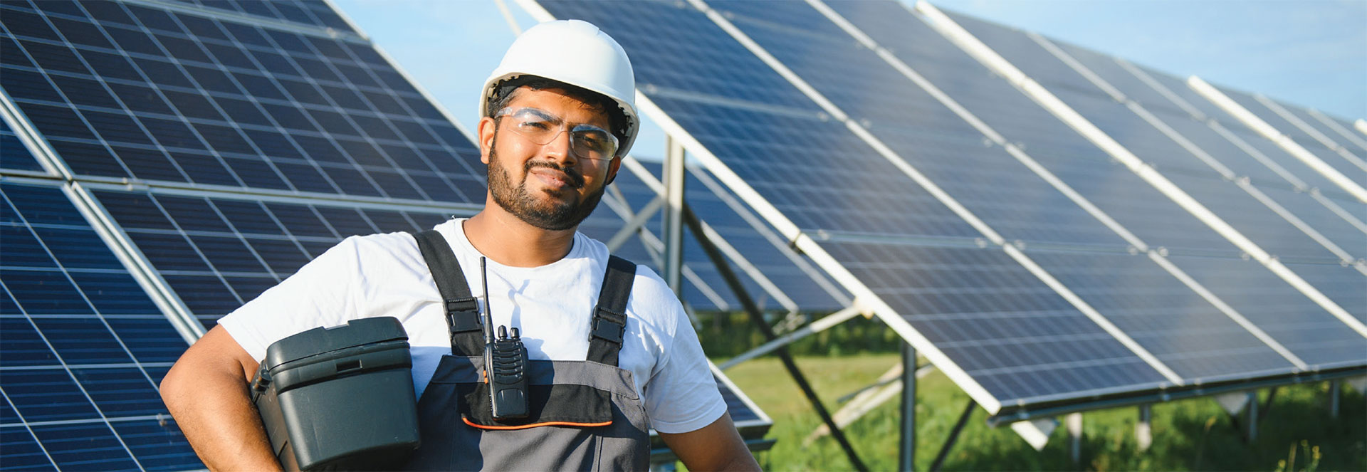 Field engineer at a solar installation