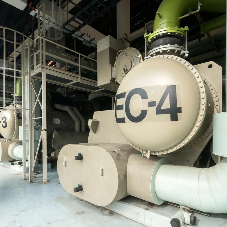 Energy efficient CaaS cooling with industrial chillers