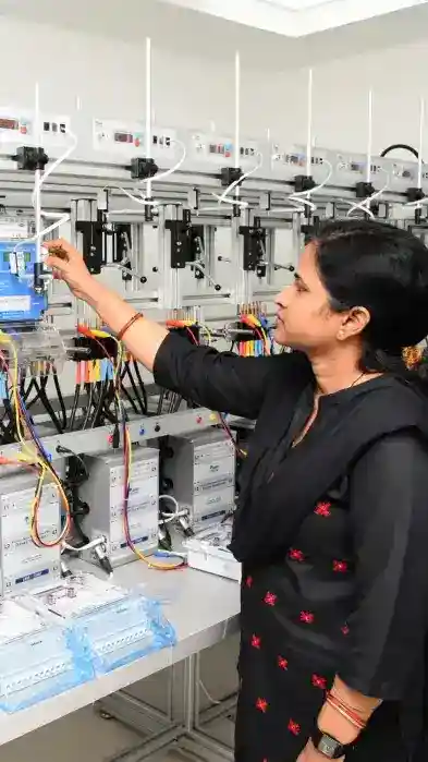 A woman conducting a quality check
